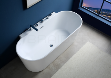 Akrylowa wanna wolnostojąca przyścienna biała Restia Oval 