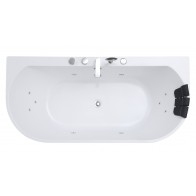 Wanna wolnostojąca przyścienna RESTIA  z hydromasażem 170x80 białe tło