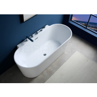 Akrylowa wanna wolnostojąca przyścienna biała Restia Oval 