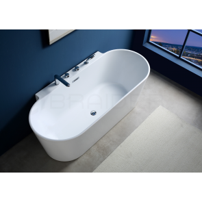 Akrylowa wanna wolnostojąca przyścienna biała Restia Oval 